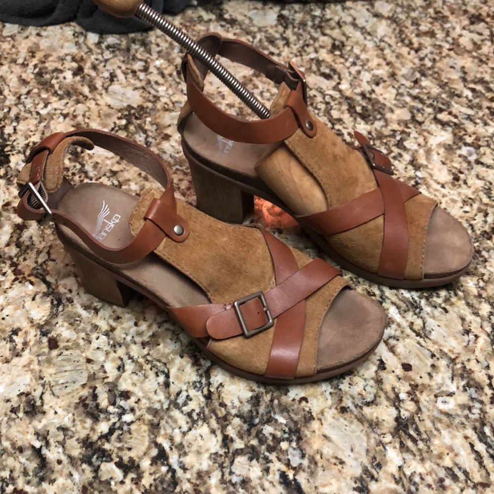Dansko Strappy Wooden Heels